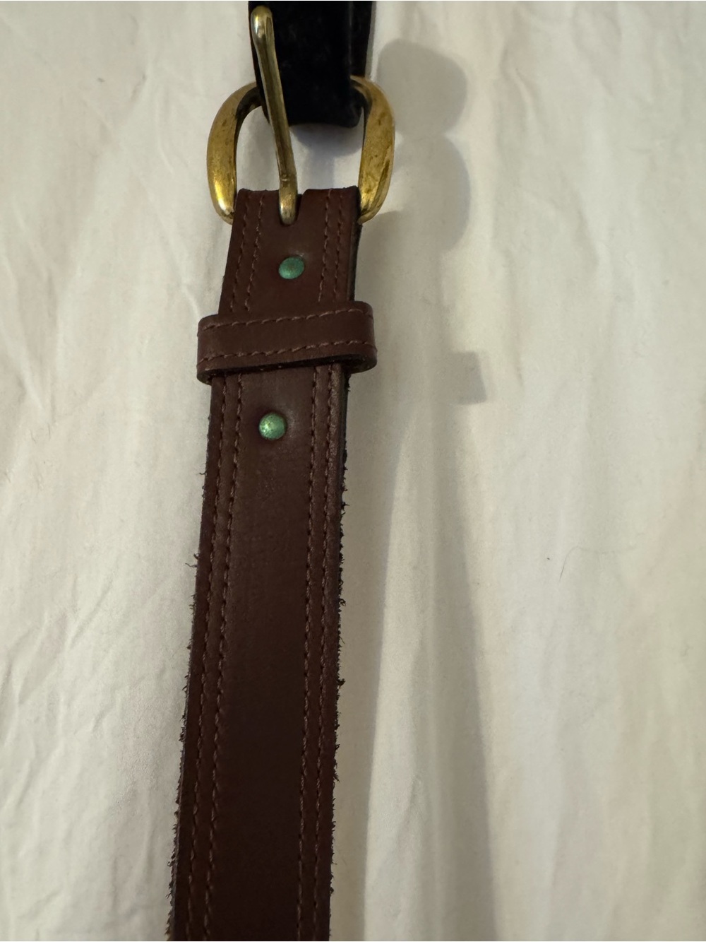Woman’s Brown Leather Belt with Brass Closer, Hardware!!! Name is there but can’